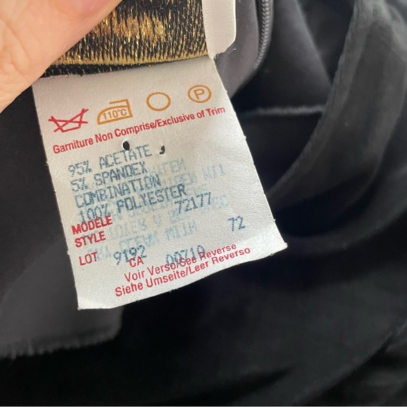 Vintage Joseph Ribkoff Maxi Dress Long Sleeve Black Goth Gothic Union Label - Picture 9 of 10